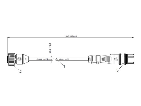Wabco Kabel for dekktrykkovervåking, SUB - CA-CBL-SUB-XX-WA