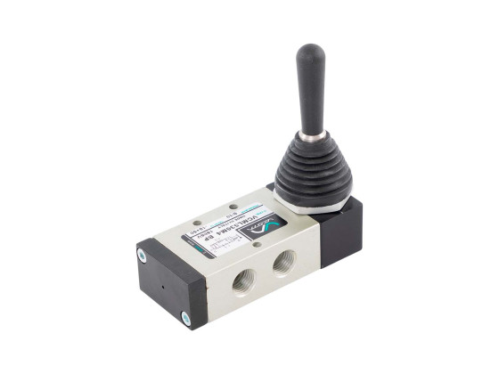 5/3 veis ventil manuell 1/4  m/fjærretur, stengt senter. - VCML536M4-BP