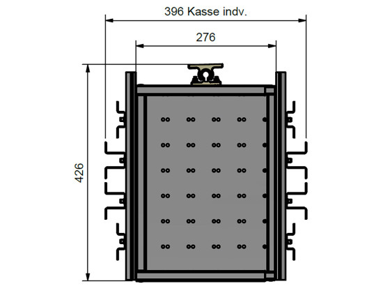 Flexiskuff galv. f/kasse L: 400-600 mm. x D: min. 500 mm.
