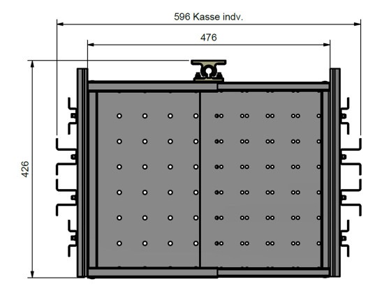 Flexiskuff galv. f/kasse L: 400-600 mm. x D: min. 500 mm.