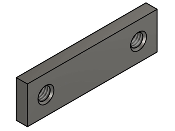 Gevindplade 70x20mm cc50mm M8x2 rustfri - Gevindbrik