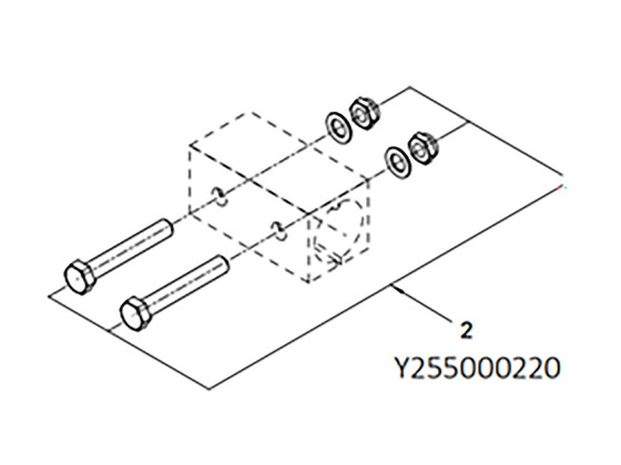 Boltsett (2 stk) for GZU trekkstang - Inneholder 2 bolter og muttere.  - Y255000220