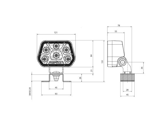 Aspöck Workpoint II 3000 lm 60° 1,5m m/ ASS3 pin - 38-8524-047-AS