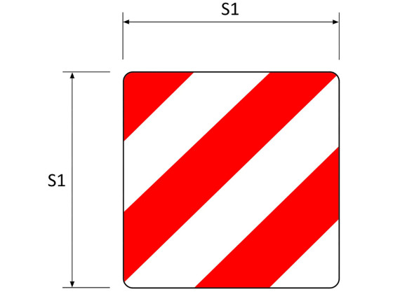 Breddemarkerings skilt, 423x423x1mm, kl.2 - 50.382.00