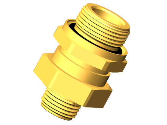 Raufoss skotfitting med møtrik og O-ring, M22X1,5 – M22X1
