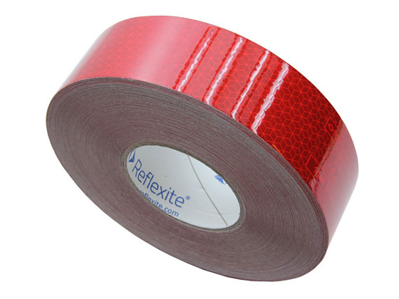 Refleksbånd rød 50mm x 50m pr rulle - ECE104 - til presenning