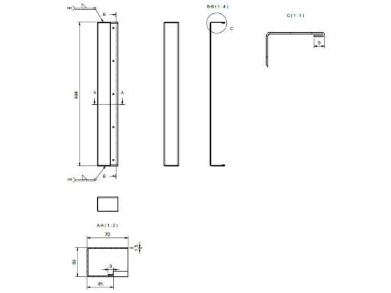 Afstandsstykke BevoBox 500x50