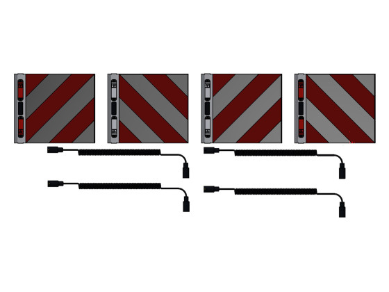 Bredmarkering m/lys, GodkSE/EU/NO kvadrat Sæt m/4 skilt