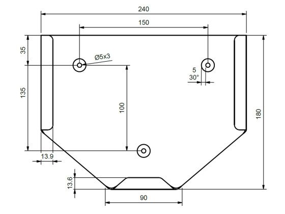 Skiltholder forbudsskilt RAL326H