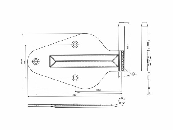 Hengselpl. m/tapp høyre Elzink - 2038