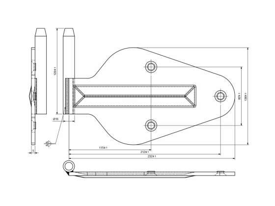 Hengselpl. m/tapp venstre Elzink - 20381