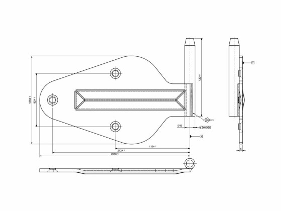 Hengselplate m/tapp varmgalv. h - 20384