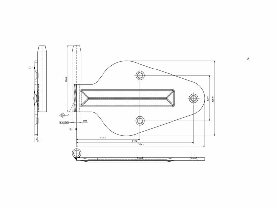 Hengselplate m/tapp varmgalv. venstre - 20385