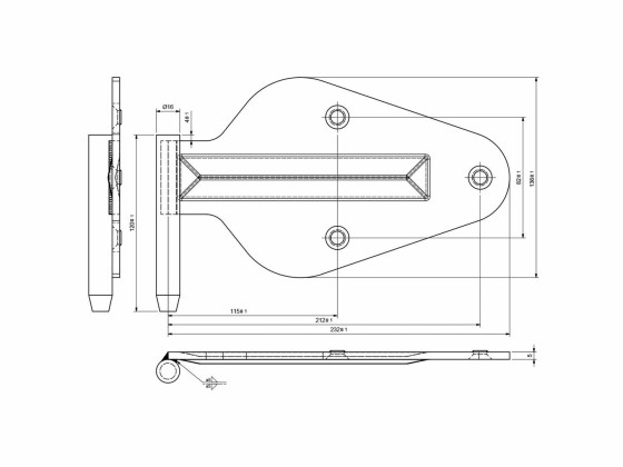 Hengselplate spes. galv h - 20387