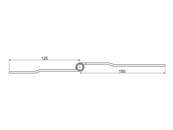 Hengsel rustfri forsat 150+125x60mm - 305032