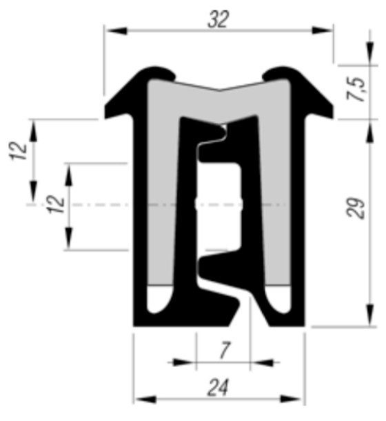Tila hengsel 3000x29mm - (OBS: pakket 2.stk i papir)