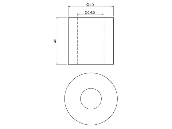 PU buffer sh.80 shore, sort ø40x40x14,5 for flexifeste