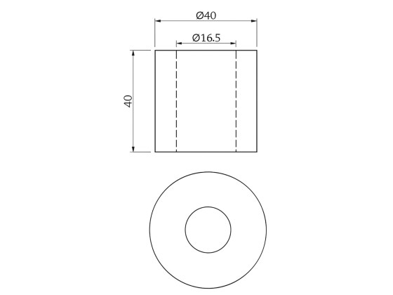 PU buffer sh.80 shore, rød  ø40x40x16,5 for flexifeste - .