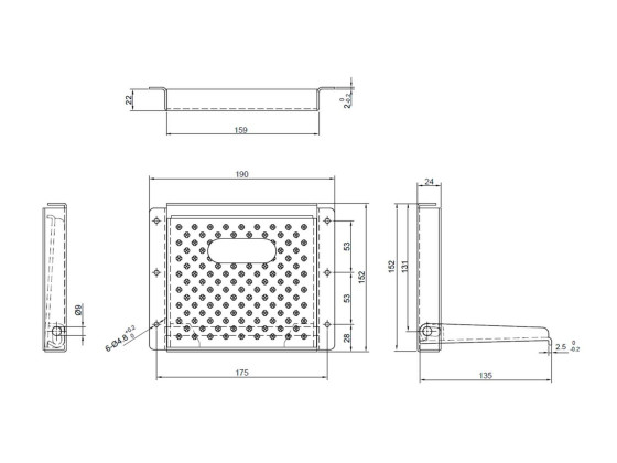 Trinn nedfellbart f/innbygning L160xH152xD120mm