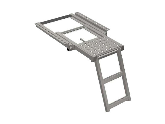 Uttrekkstige med 2 trinn og plattform.  - Høyde 486 mm.  - Zinkgalvanisert.