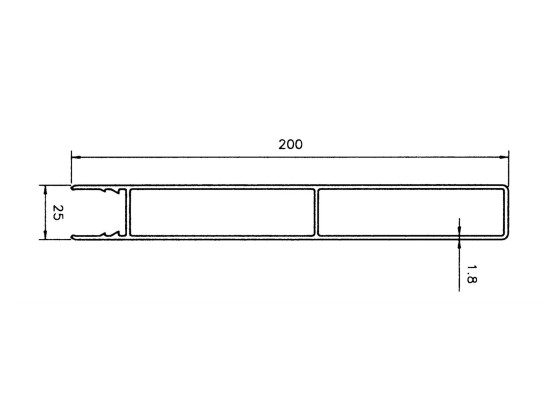 Overprofil 200 mm / 2,5 m - B100025