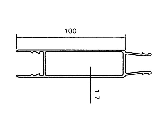 Mellomprofil 100 mm / 5 m - B1014