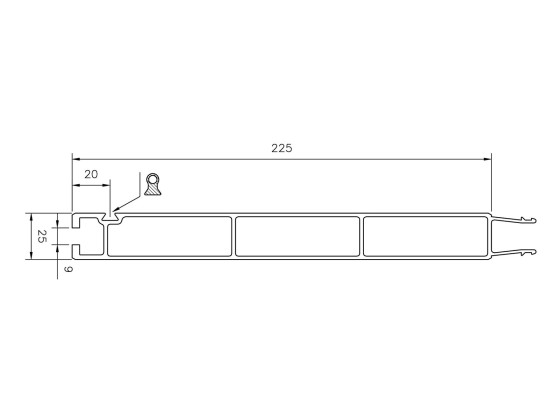 Underprofil 225 mm / 5 m - B101850