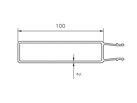 Underprofil 25x100mm 7.500mm anod - B1022