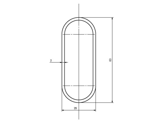 Surringsprof. alu 63x25 7,5 mtr anod - A2269