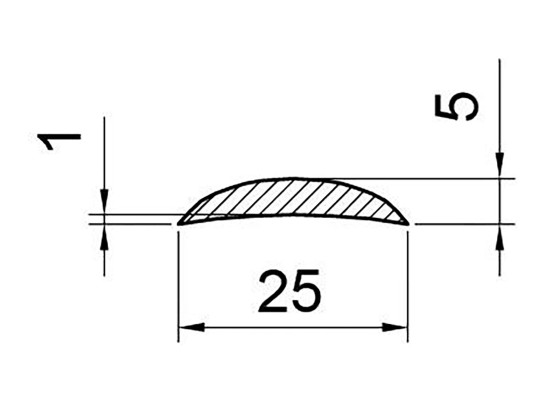 Karosseriprofil 25x5 mm / 5 mtr - A1550