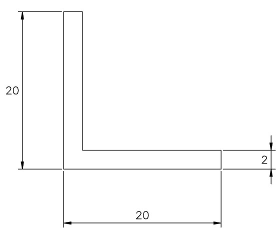 Vinkelprofil  20x20x2mm - A1699