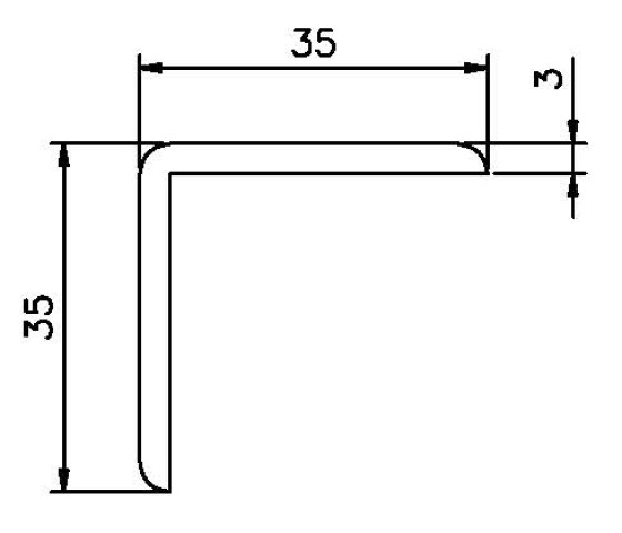 Vinkelprof. 35x35x3mm 6000 mm anodise - A5426
