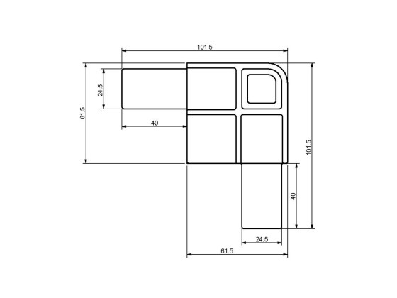 Plasthjørne f/25mm RAL9007 alugrå - 358149