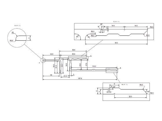 Alu kantprofil f 25mm side 21mm bunn 4m