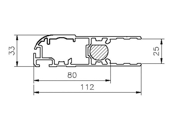 Dørprofil 25 mm eloks 6300mm - P1294