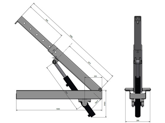 Båtstøtte hydraulisk max. 2000kg