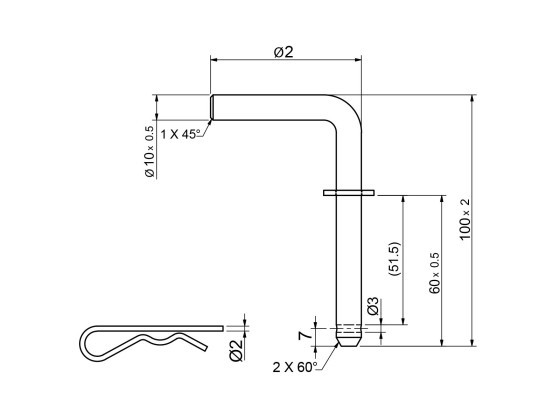 Låsebolt rustfritt for sidebeskyttelseskonsept