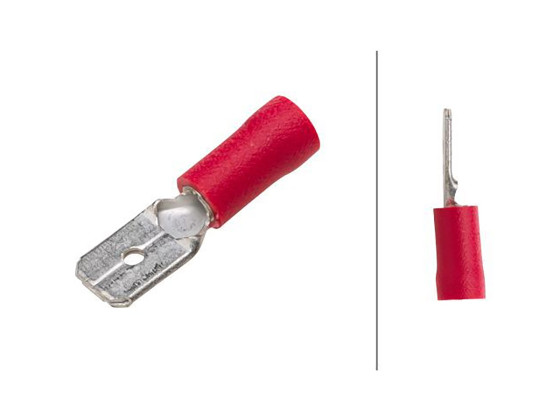 Kabelsko Isol. rød hann 6,3mm. A1507HS - 8KW 702 796-003