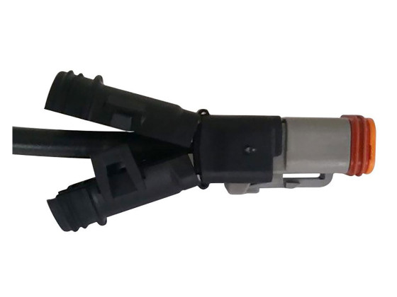 Kabel 5000 mm. 2x0,75mm² m/Deutsch støpsel - Deutsch DT06-2S - Kabel 2x0,75mm sort/hvit