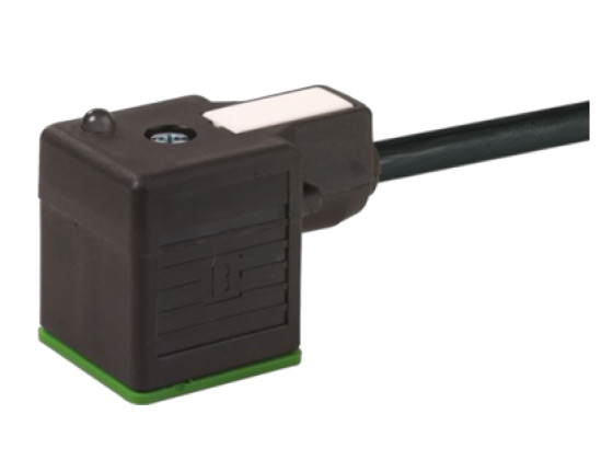 Hirschmann kontakt m. 3m sort kabel