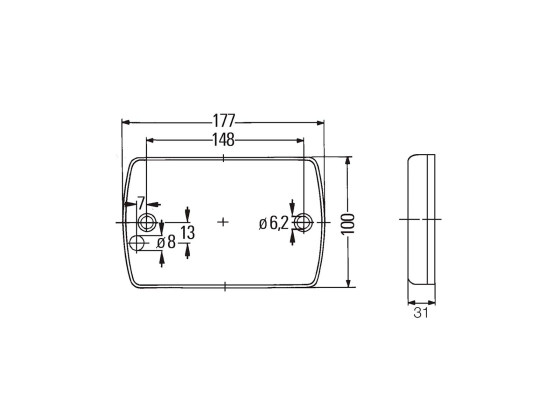 Dura-Led vertikal bak/brems - 2SB 980 606-701