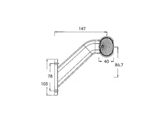 Slingrelygte LED Superpoint II m/ASS3 kont. venstre