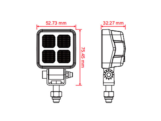Arbeidslykt, Mini 10-30V 4LED 1040 lumen flood - T10912