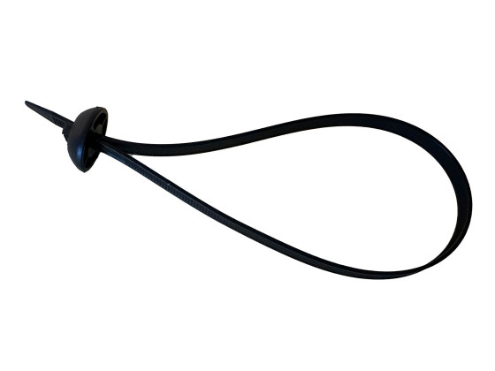 Strips 375x7,6mm sort m/montasjefot