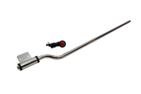 Peilestang med feste og led lys rød/hvit