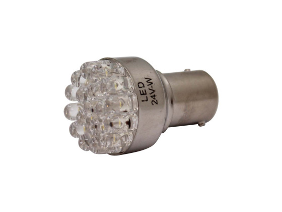 Diodepære hvit LED 24V 21w BA 15 s  - .