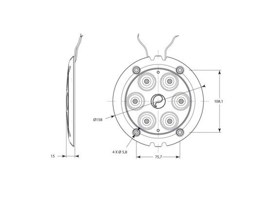 Pommier Taklampe 6 led rund Ø175 utenpåliggende,  4052310