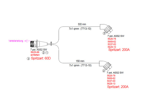 Y-kabel 7-pol ASS3 - Aspöok 68-4933-037