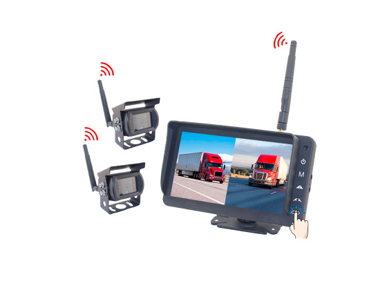 Bevocam 7" skjerm og 2 stk kamera AHD trådløst touch betjening u/lukker - CM-718MDW-HD+AC-301MDW-HD