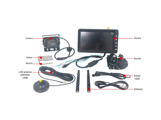 Bevocam 7" skjerm og 2 stk kamera AHD trådløst touch betjening u/lukker - CM-718MDW-HD+AC-301MDW-HD